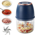 2026 New Electric Garlic Chopper,Vegetable Food Chopper,Mini Food Processor,Portable Rechargeable Cordless Chopper for Onion,Chili,Ginger,Nuts,Meat & Fruits 350ml (Blue)