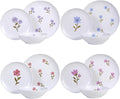 12Pcs Floral Melamine Plates and Bowls, Outdoor Camping Dinnerware | Service for 4, Round Dishes For Picnic, Party, RV, Unbreakable & Shatterproof & Lightweight, Dishwasher Safe