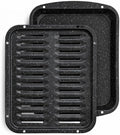 Broiler Pan for Oven Nonstick 16.75” x 13” Ceramic Coated - Broiling Pan for Oven Withstands Heat up to 550° F Heavy Duty Broil Pans and Rack Circulates Heat and Drains Fat (Speckled)