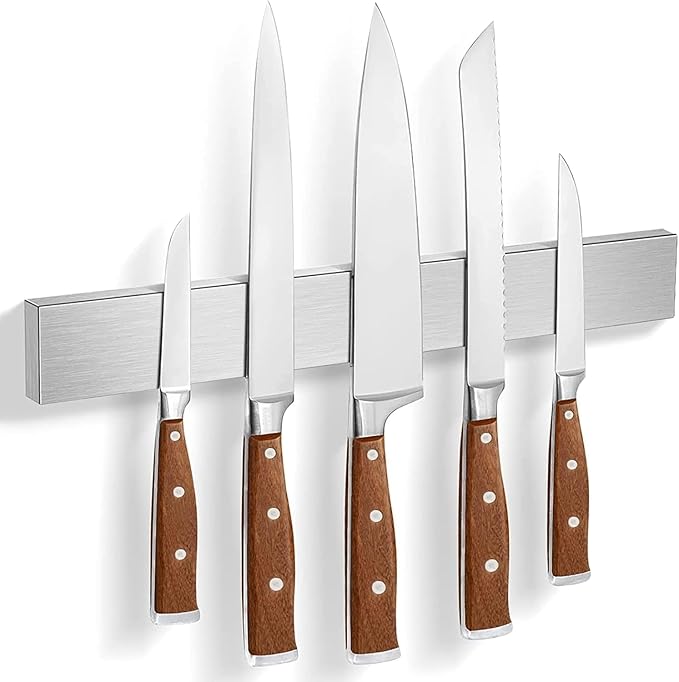 Magnetic Knife Holder for Wall, Knife Magnetic Strip Magnetic Knife Holder for Refrigerator Mount Knife Rack Kitchen Utensil Holder Metal Tool Holder Knife Block Kitchen Organizers Accessories 17 Inch