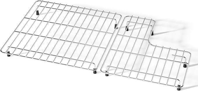 26.18'' x 14.76'' K-6449-ST Sink Protector Grid, Stainless Steel Sink Racks for Kohler Sink Rack Whitehaven 5827 and K-5826, Includes Left and Right Racks, Farmhouse Sink Protector
