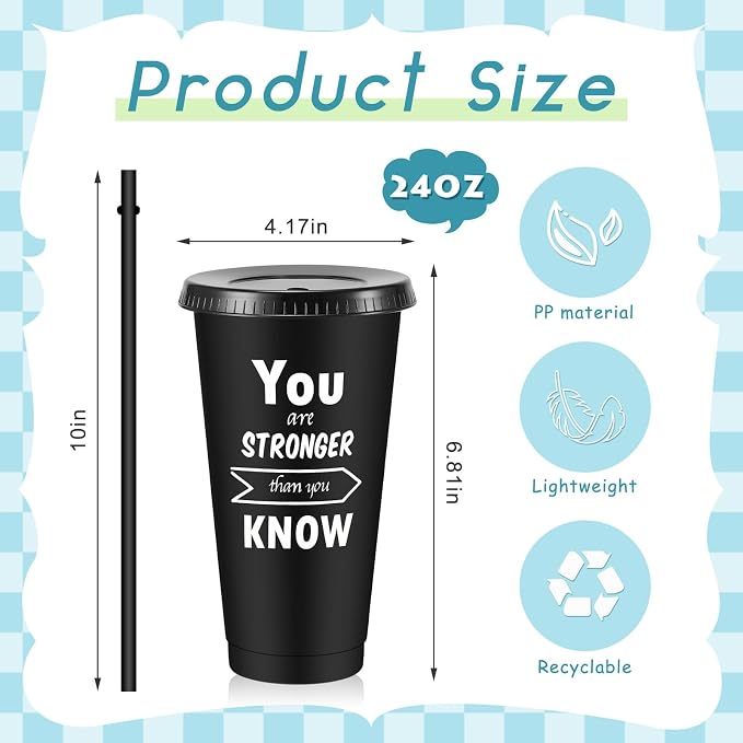 Uiifan 50 Pcs Inspirational Cups Bulk Appreciation Gifts for Employee Coworker Staff Team Thank You Gifts, Office Prizes for Adults Work Party Favors, Associates, Giveaways (Black)