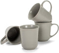 Elanze Designs Grey Matte Glaze Finish 17 ounce Stoneware Coffee Cup Mugs Set of 4