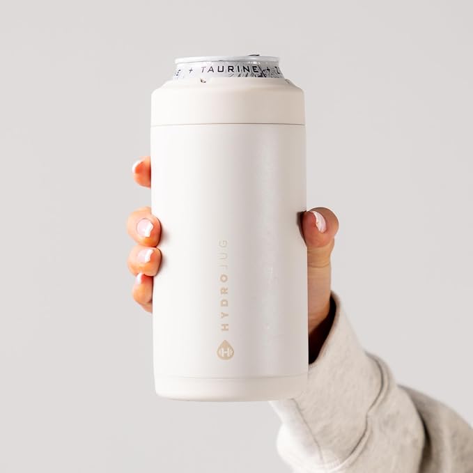 HydroJug Tall Can Cooler 16 oz, Stainless Steel Can Holder, Linen