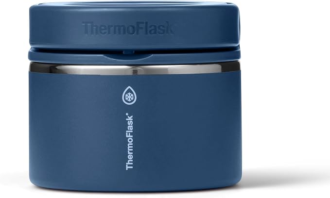 ThermoFlask Insulated Food Jar with Leakproof Lid (12 oz, Navy) - Stainless Steel Food Containers for Hot & Cold Meals, Lunch, Soup & Snacks