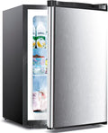 Electactic 2.1 Cu.ft Small Freezer, Mini Upright Freezer with 7 Adjustable Thermostat, Removable Shelves, Reversible Single Door, for Bedroom/Home/Dorms/Apartment (Silver)
