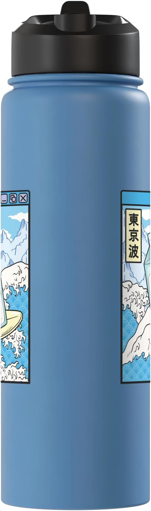 Milk Carton Surfing Great Waves Anime Kawaii Aesthetic Stainless Steel Insulated Water Bottle