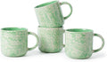 MONITO 12 OZ Coffee Mugs Set of 4, Modern Ceramic Coffee Mugs Set with handle for Tea/Latte/Cappuccino/Milk/Cocoa.Green