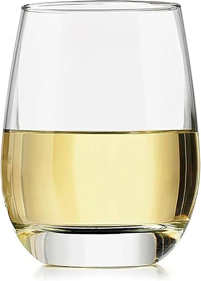 Libbey 231 Stemless Wine Glasses Set of 12, Clear, Restaurant Quality Red and Wine Glass Set, Glassware Set for Large Gatherings and Events