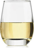 Libbey 231 Stemless Wine Glasses Set of 12, Clear, Restaurant Quality Red and Wine Glass Set, Glassware Set for Large Gatherings and Events