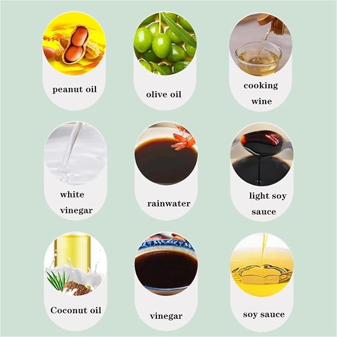 350ml Oil Dispenser and Oil Sprayer, Kitchen Cooking Mist Olive Oil Dispenser, Glass Oil Spritzer Bottle, High Capacity, for Air Fryer, Salad, Frying, BBQ(White)