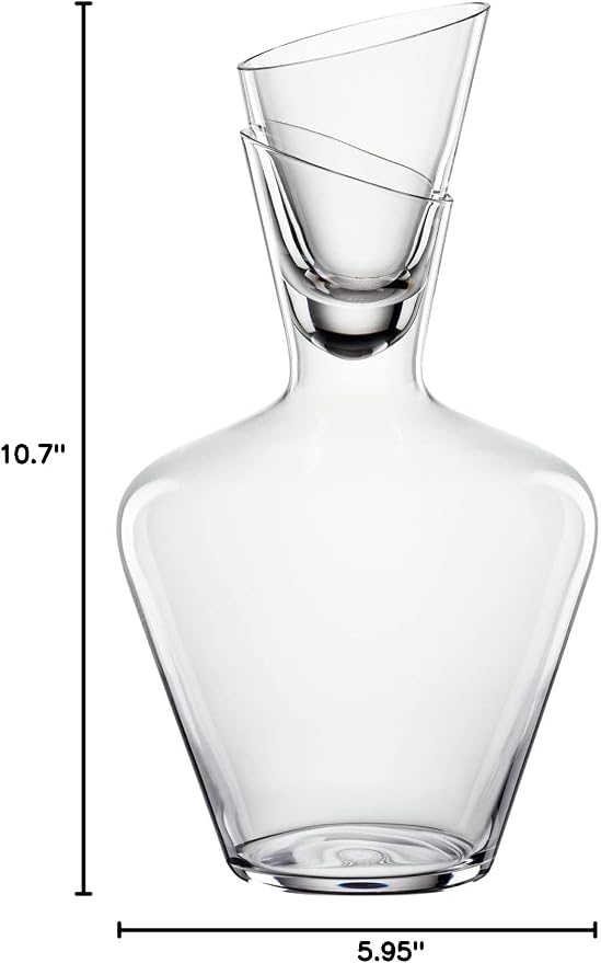 Spiegelau Definition Crystal Wine Decanter with Stopper, Elegant Carafe for Red and White Wine, Modern Glass Pitcher for Wedding Gifts, Housewarming, Home Bar, Hosting, 33 oz (1 L), Set of 1