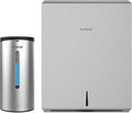 AIKE Automatic Commercial Soap Dispenser and Wall Mount Paper Towel Dispenser Bundle, Model AK1205& AK5181 Brushed