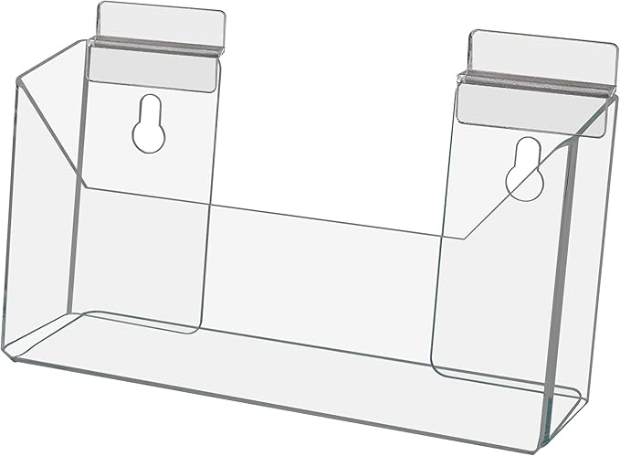 Marketing Holders 12 Pack Slatwall Postcard Holder for 7.5 Inch Wide Advertisement Materials Clear Acrylic Space Saving Literature Display Rack in Retail Stores and Offices No Assembly Required