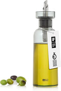AdHoc AromaPour Oil & Vinegar Dispenser - Reusable, No-Drip Glass Container with Stainless Steel Filter - Dishwasher Safe - 10 oz