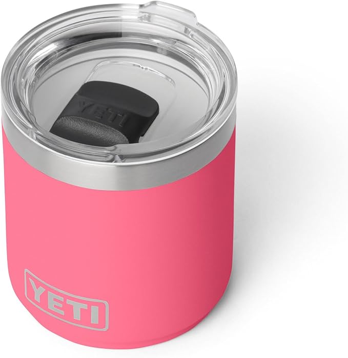 YETI Rambler 10 oz Ceramic Lined Lowball 2.0, Vacuum Insulated with MagSlider Lid, Tropical Pink