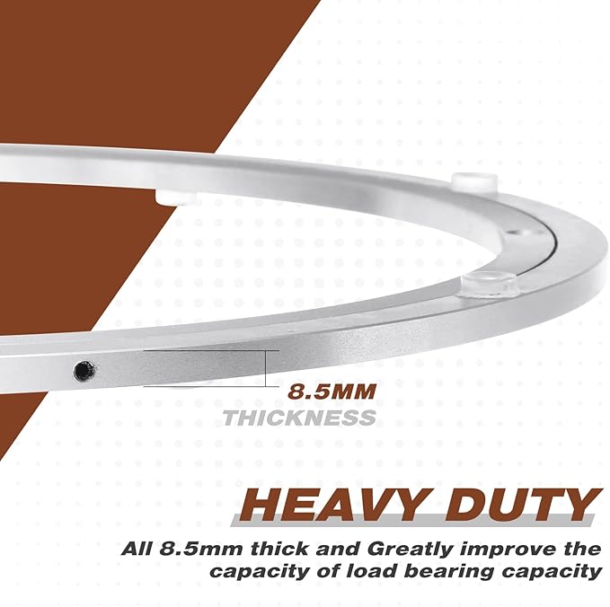 JaGely 2 Pack 16 Inch Lazy Susan Hardware Aluminum Alloy Turntable Rotating Hardware Heavy Duty Lazy Susan Bearing Ring Mechanism for Kitchen Dinning Table