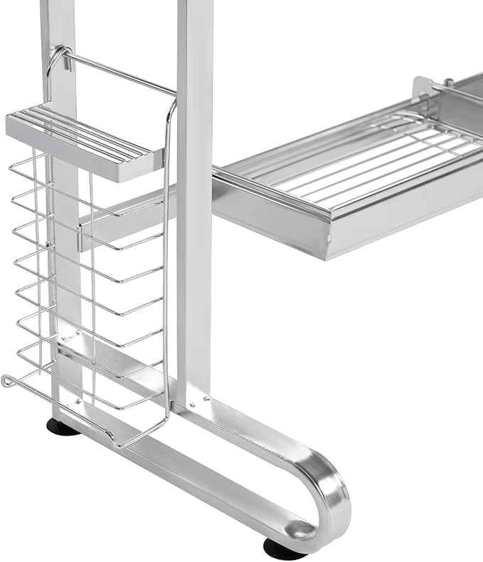 Over The Sink Dish Drying Rack 2 Tiers 11.42 x 30.12In Retractable Design Dish Drainers Drying Rack, Large Dish Rack for Home Kitchens