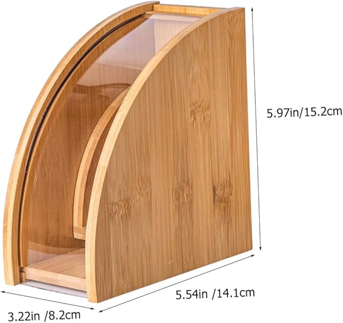 DECHOUS Coffee Filter Holder, Coffee Paper Storage Container for #1#2 V 60 Coffee Filters Bamboo Coffee Filter Paper Dispenser Rack with Dustproof Cover Filter Organizer