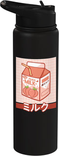 Cute Funny 90s Japanese Kawaii Aesthetic Peach Milk Stainless Steel Insulated Water Bottle