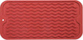 MicoYang Silicone Dish Drying Mat for Multiple Usage,Easy clean,Eco-friendly,Heat-resistant Silicone Mat for Kitchen Counter or Sink,Refrigerator or Drawer Liner Red S 12 inches x 6 inches