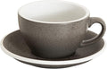 Loveramics Coffee Cup Ceramic, 8 oz Latte Art Cup with Saucer for Cappuccino, Tea, Espresso, Thick - walled stoneware Cappuccino mug Set for Cafe and Barista - Potters Colours (Granite, 8OZ)