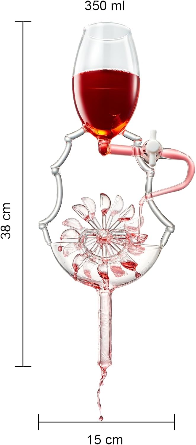 Italian Wheel Wine Aerator, Italian Design Wine Decanter, Moving Wheel Aerator Pourer, Red & White In Bottle Aerators, Makes Your Wines Taste Better, Whiskey & Spirits Gifts, Areadivino Aerator
