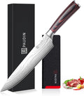 PAUDIN Chef Knife, 9 Inch High Carbon Stainless Steel Sharp Kitchen Knife with Sheath, Pakkawood Handle, Gift Box for Vegetables and Meat