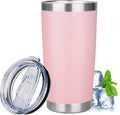 20oz Tumbler with Lid Stainless Steel Insulated Tumblers Travel Coffee Tumbler Bulk Double Wall Vacuum Insulated Water Cup Gifts for Christmas Women Men Her Him Home Office(Pink, 1pack)
