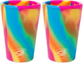Silipint 1.5oz Silicone Shot Glasses – Pack of 2 BPA-Free, Non-Toxic, Dishwasher & Freezer Safe Cups – Colored Shot Glasses for Cold Beverages, Cocktails, Travel, Party (Hippie Hops)