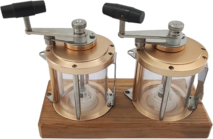 ISURE MARINE Deep Sea Fishing Reel Salt & Pepper Grinder Set Mills With Wood Plate