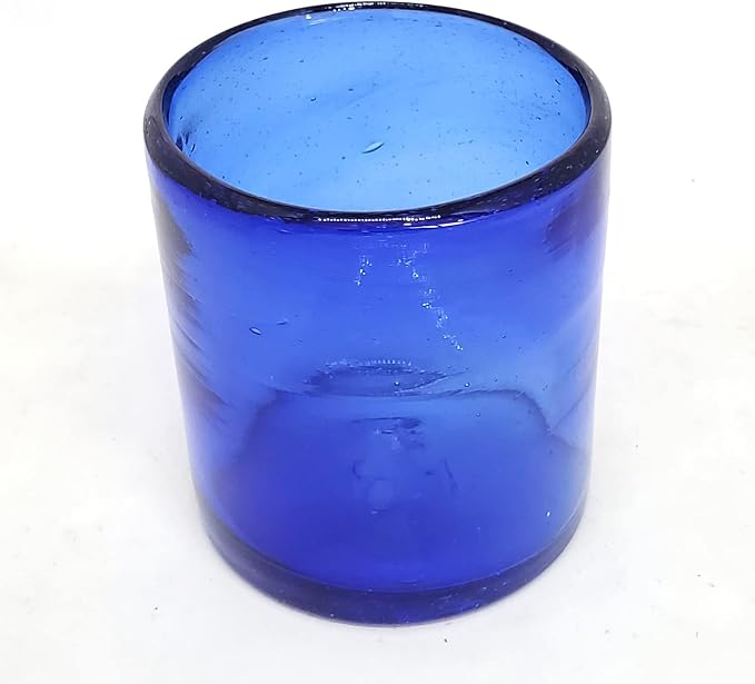Solid Cobalt Blue 9 oz Short Tumblers (set of 6), Recycled Glass, Lead-free, Toxin-Free (9oz Tumbler)