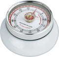 Zassenhaus Magnetic Retro Kitchen Timer, Classic Mechanical Cooking Timer (White)