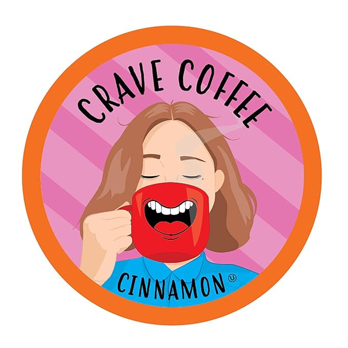 Crave Beverages Flavored Coffee Pods, Compatible with Keurig K-Cup Brewers, Single Serve Cinnamon, 100 Count