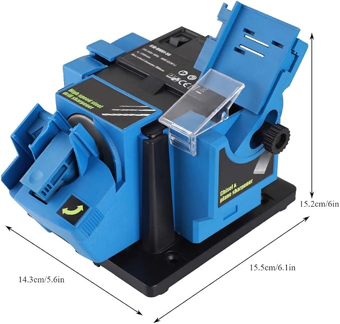 Drill Bit Sharpener, Multi Tool Blade Sharpener 15. 2x14. 3x15. 5cm Electric Knife Sharpener Drill Bit Sharpener with Grinding Wheel Household Sharpener for Kitchen and Workshop