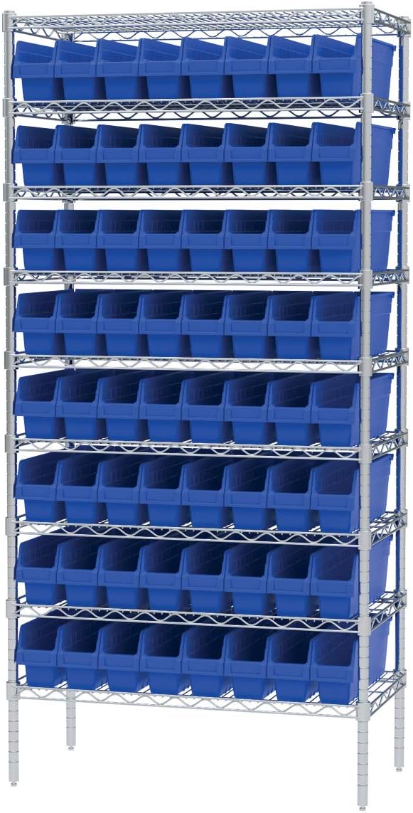 Akro-Mils Shelfmax Bins - 4-1/8"Wx17-5/8 Dx6 H - Blue - Blue - Lot of 8