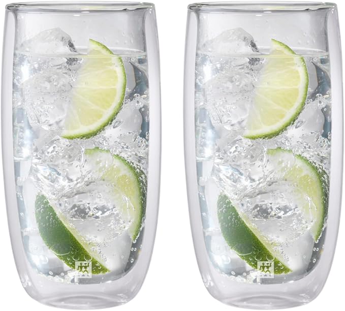 Zwilling J.A. Henckels 39500-120 Double Wall Glasses, 16.5 fl oz (470 ml), Set of 2, Tumbler, Highball, Heat Resistant, Double Wall Construction, Cup