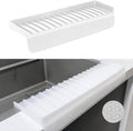 Silicone Sink Edge Protectors - Multifunction Accessories, Splash Guard & Draining Mat for Kitchen, Bathroom Sink, Steel, Granite, Quartz Countertops (Transparent, 4 * 14in)