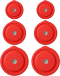 Replacement Lids for Pyrex 7200-PC 2 Cup and 7201-PC 4 Cup and 7402-PC 6/7 Cup, Silicone Round Storage Cover Lid for Anchor Hocking Glass Bowl 6 Pack Red