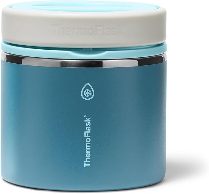 ThermoFlask Insulated Food Jar with Leakproof Lid (20 oz, Ocean Mist) - Stainless Steel Food Containers for Hot & Cold Meals, Lunch, Soup & Snacks