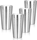 Metal Cup, 19 oz Insulated Tumbler, 4 Pack Double Wall Unbreakable Stackable Water Tumblers Premium Insulated Stainless Steel Cups Drinking Glasses for Home Travel Camping Outdoor