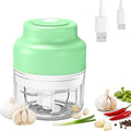 2026 New Electric Garlic Chopper, Electric Mini Chopper, Small Garlic Chopper Mincer, Portable Rechargeable Cordless Chopper for Onion, Chili, Ginger, Nuts, Meat & Fruits (Green, 6-Blade)