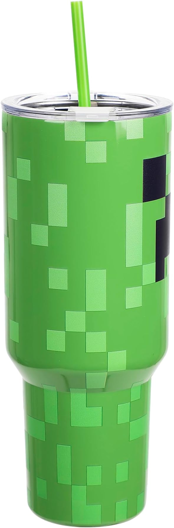 Bioworld Minecraft Creeper Ultimate 40 Oz. Stainless Steel Tumbler With Pixelated Handle