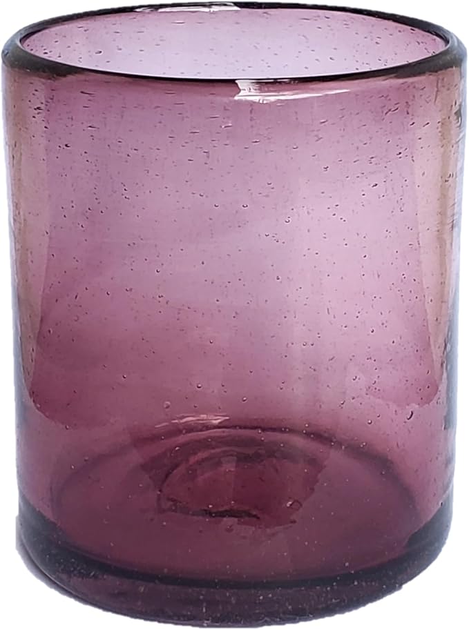 Solid Amethyst 9 oz Short Tumblers (set of 6), Recycled Glass, Lead-free, Toxin-Free (9oz Tumbler)