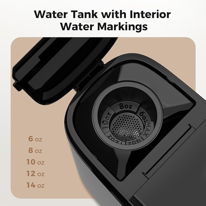 2-in-1 Single Serve Coffee Maker for K Cup Pods & Ground Coffee, 6 to 14 oz Brew Sizes, Compact Small Brewer with Dual Buttons, Adjustable Drip Tray for Travel Mugs, Silver