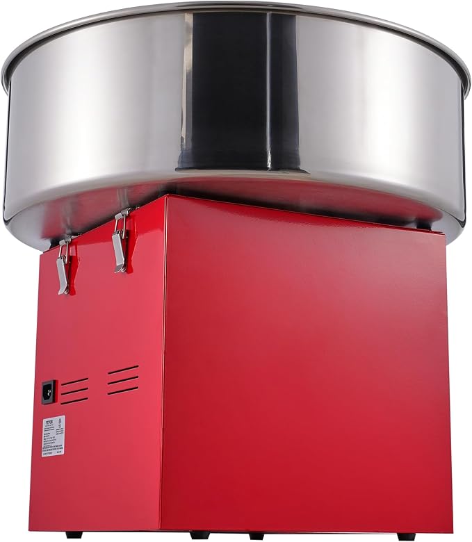 VEVOR Electric Cotton Candy Machine, 1000W Candy Floss Maker, Commercial Cotton Candy Machine with Stainless Steel Bowl, Sugar Scoop, and Drawer, Perfect for Home Kids Birthday, Family Party, Red