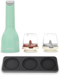 FinaMill Classic Battery-Operated Spice Mill Bundle with Slate Trio Stackable Tray – One-Handed Grinder with Interchangeable Pods, Space-Saving Spice Organizer, Valentine’s Day Gift for Food Lovers