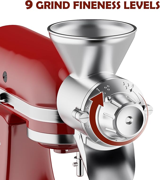 Grain Mill Attachment for Kitchenaid Stand Mixer, Flour Mill for Kitchenaid, Fit for Non-Oily Dry Grain Corn, Coffee Bean, Buckwheat, Oats, Millet, Wheat, Flour Mill Attachment by Cofun