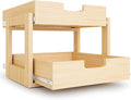 Pull Out Cabinet Organizer, 20''W×21''D×16''H Soft Close Slide Out Wooden Pull out Drawers, Double Tier Slide out Wood Cabinet Organizer, for Base Cabinet Organization in Kitchen, Pantry, Bathroom