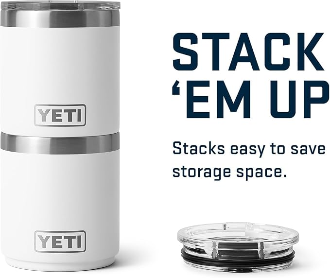 YETI Rambler 10 oz Ceramic Lined Lowball 2.0, Vacuum Insulated with MagSlider Lid, White